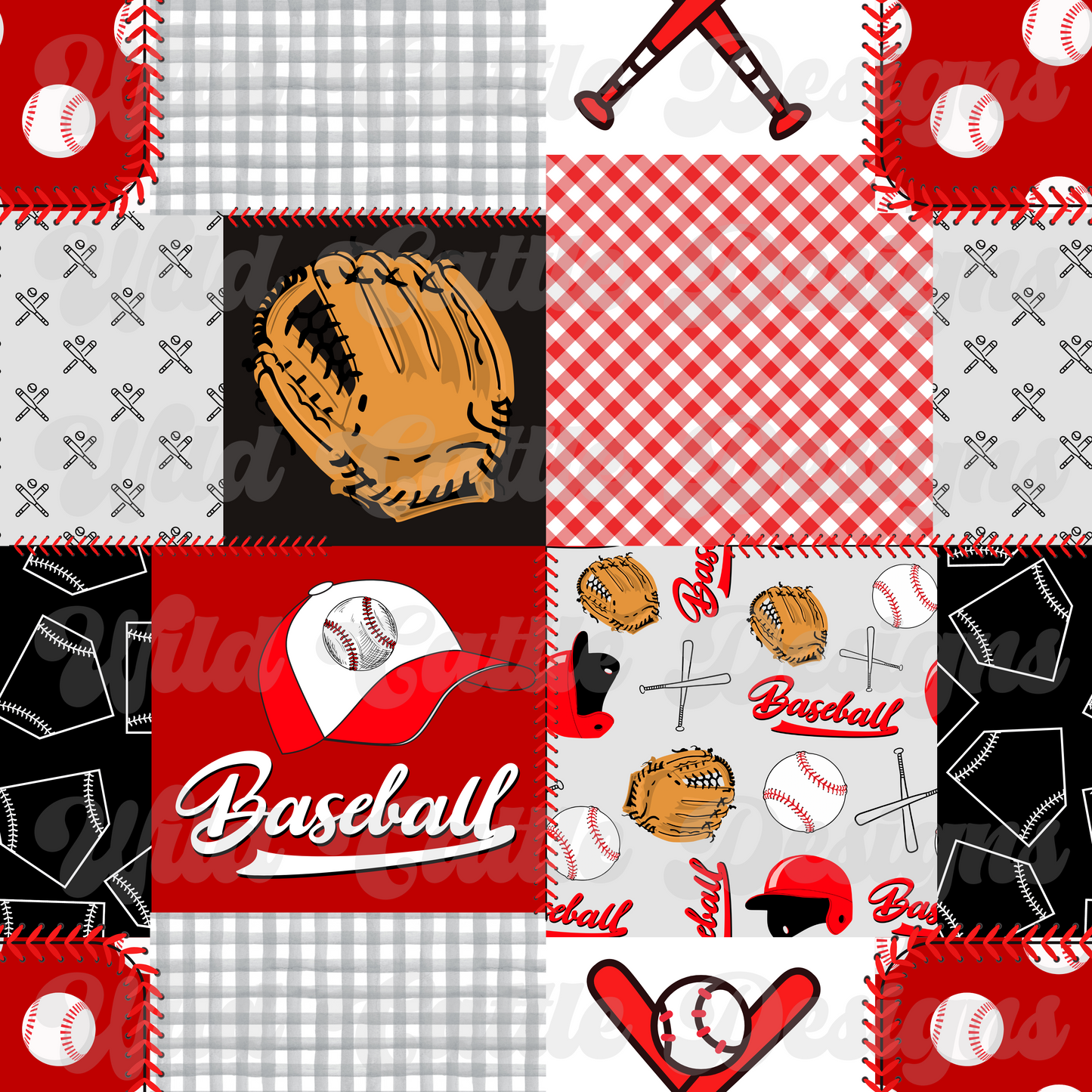 Boy Baseball Patchwork