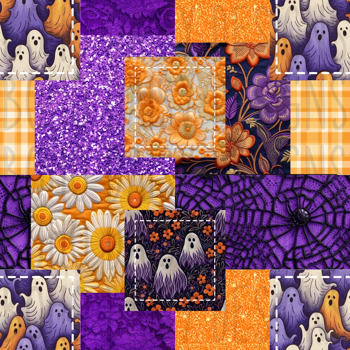 Purple Ghosties Patchwork