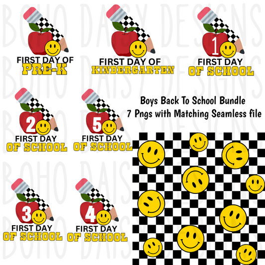 Boys Back To School PNG & Seamless File Bundle