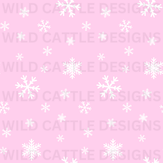 Pink Snowflakes Seamless