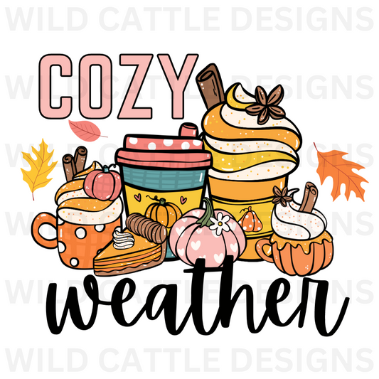 Pink Cozy Weather Coffee PNG