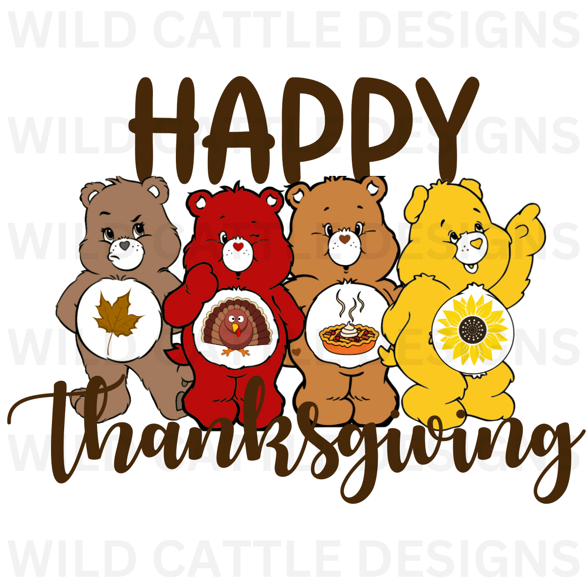 Happy Bear Thanksgiving PNG
