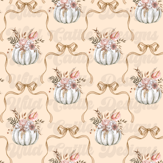 Beige coquette pumpkin seamless