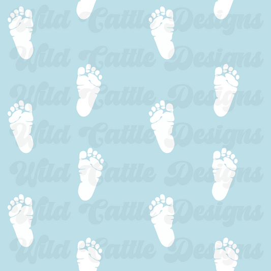 Blue Baby Footprints Seamless