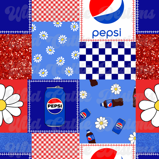 Blue Cola Girl Patchwork