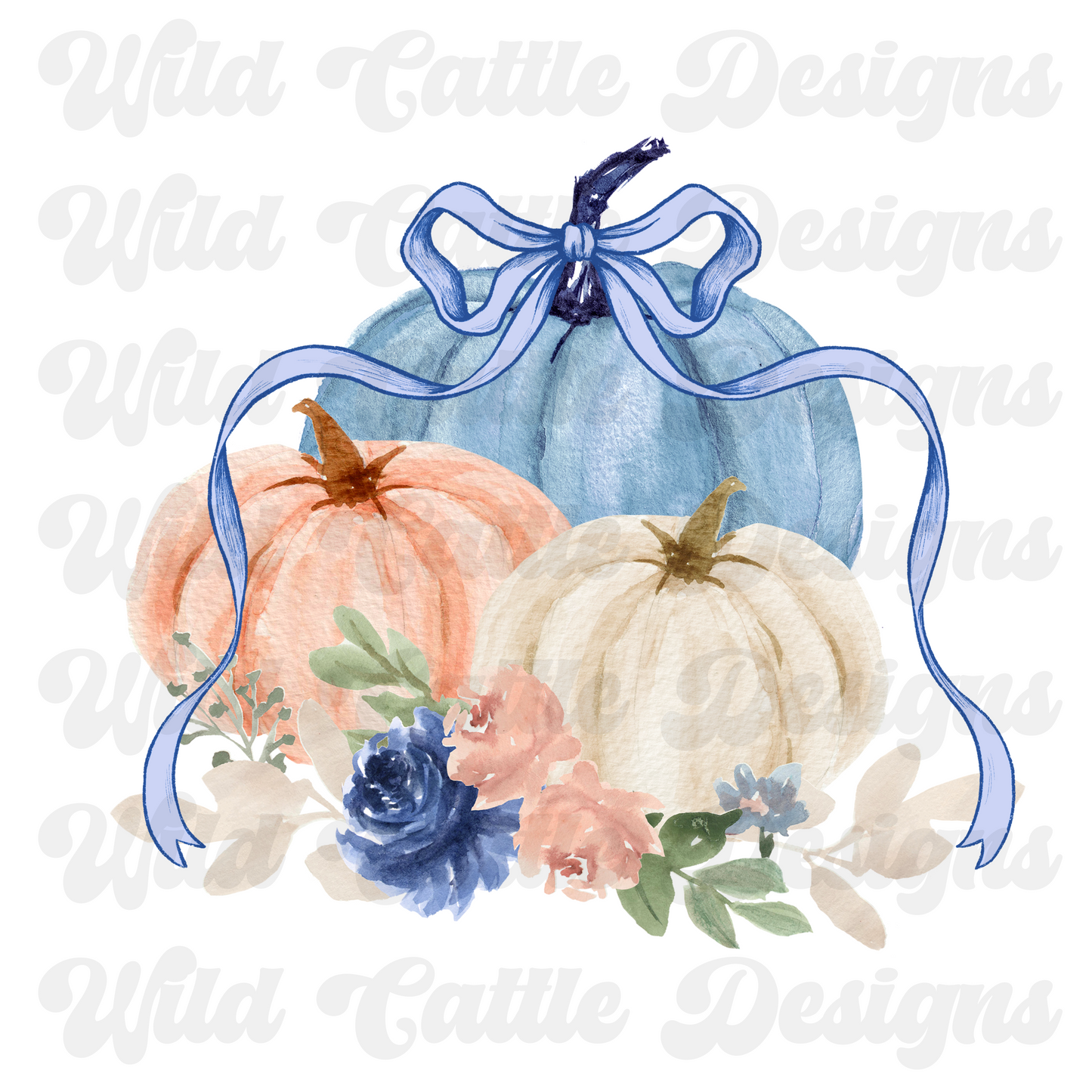 Blue coquette pumpkin png