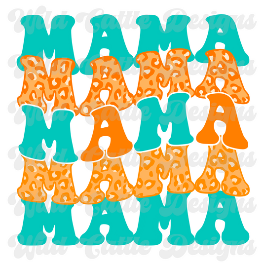 Orange Cheetah Mama PNG