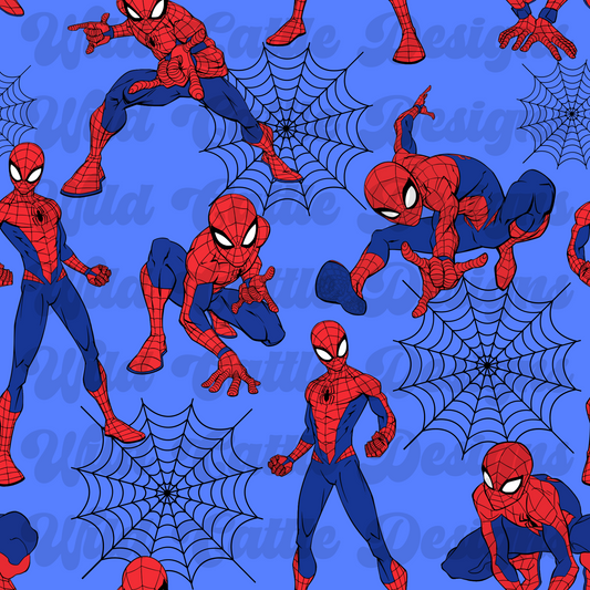 Blue hero spider seamless