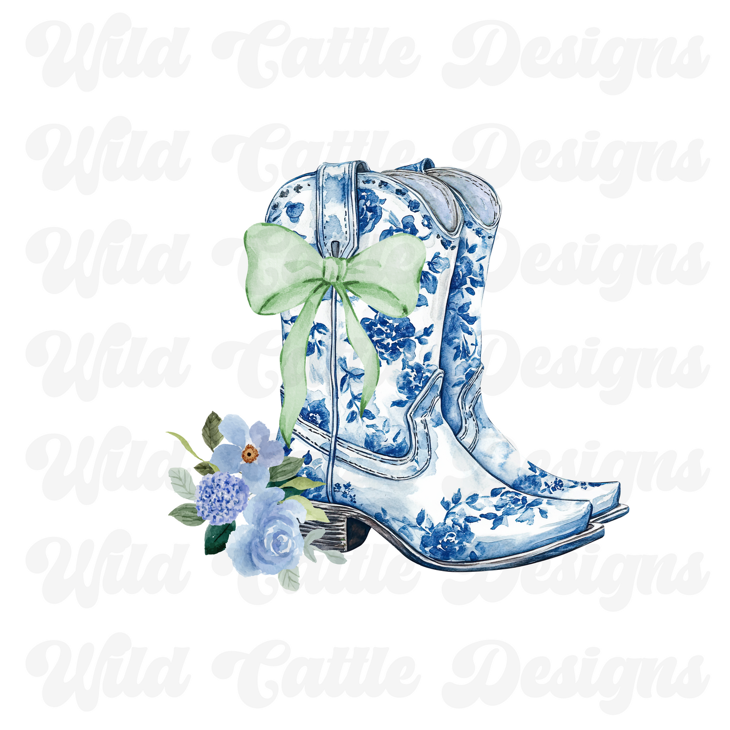 blue vintage cowgirl boot png