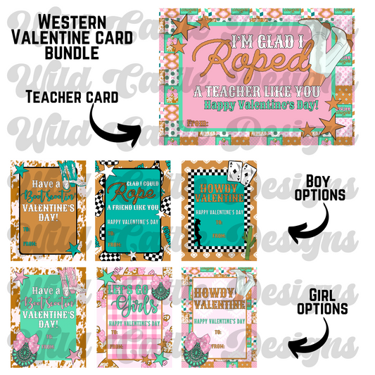 Western valentine card bundle