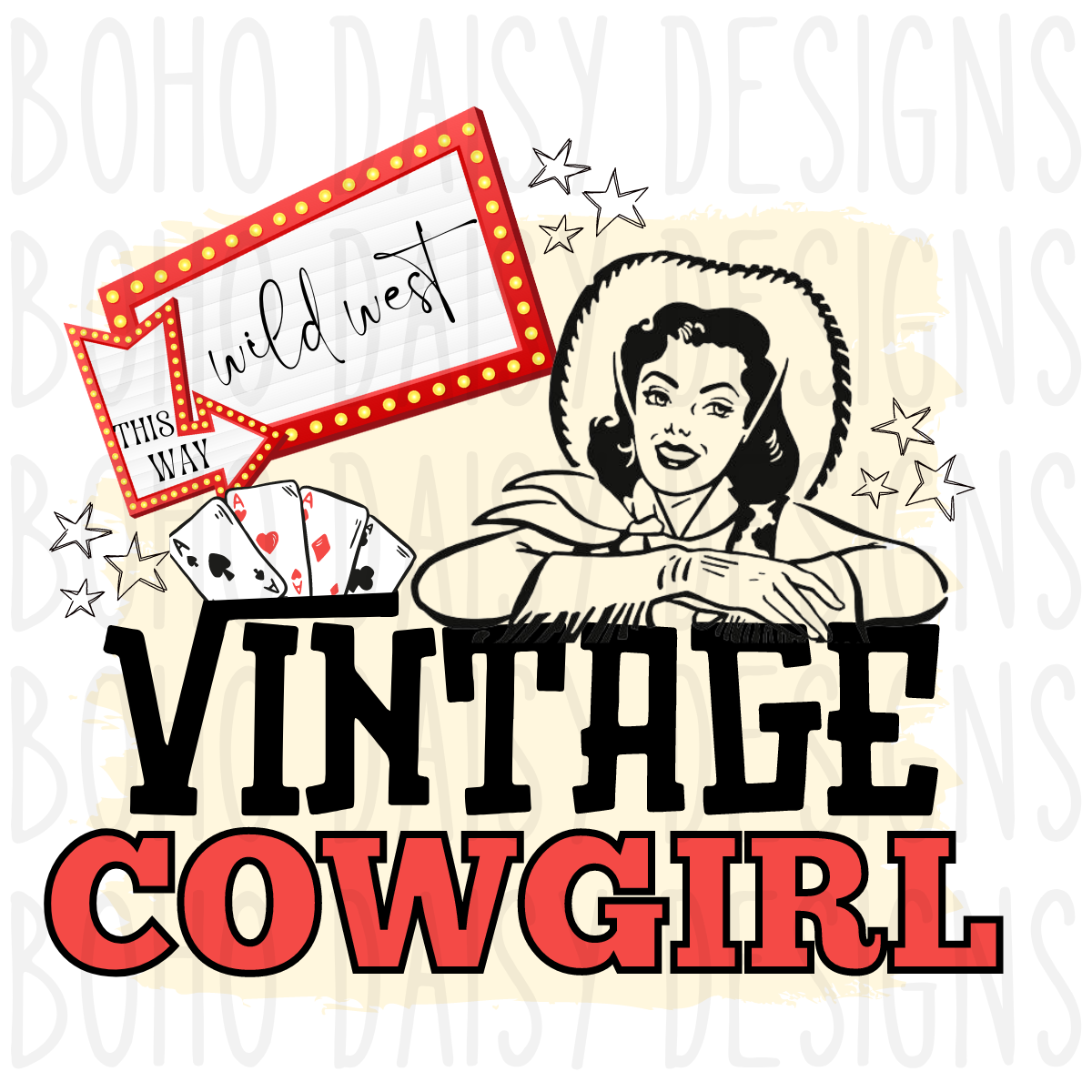 Vintage Cowgirl PNG – Wild Cattle Designs