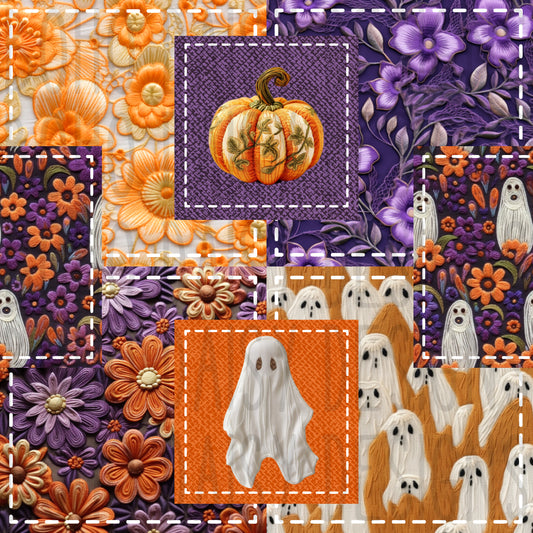 Halloween Embroidered Patchwork