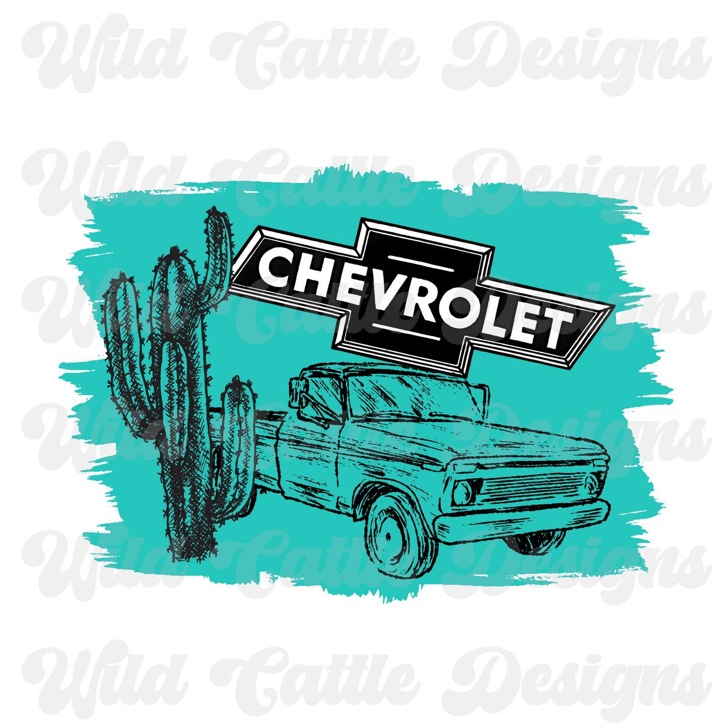 Turquoise Chev PNG