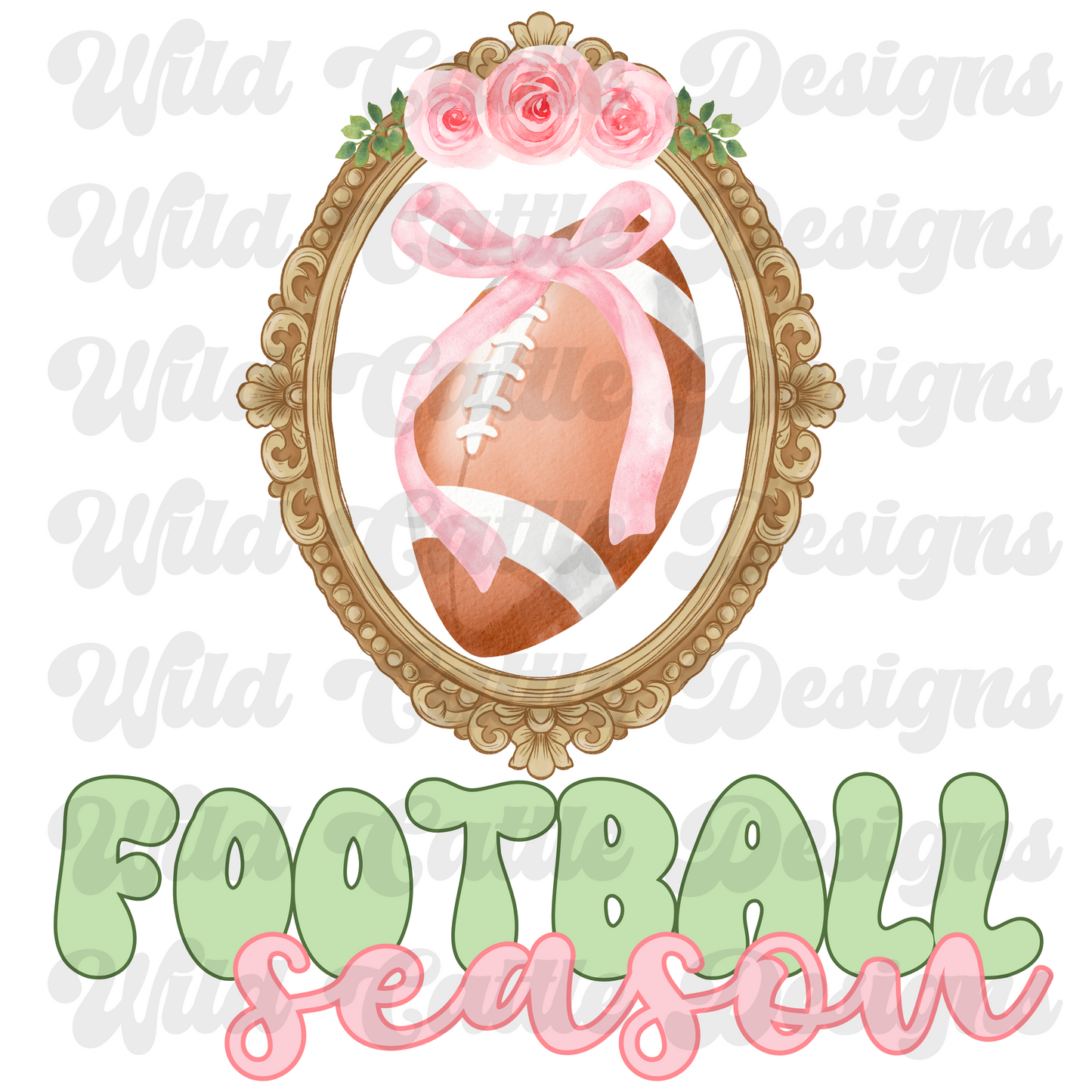 coquette pink and green football png