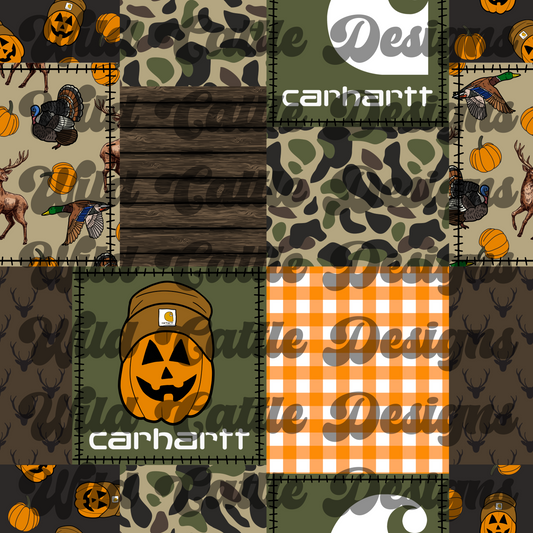 fall hunting pumpkin patchwork