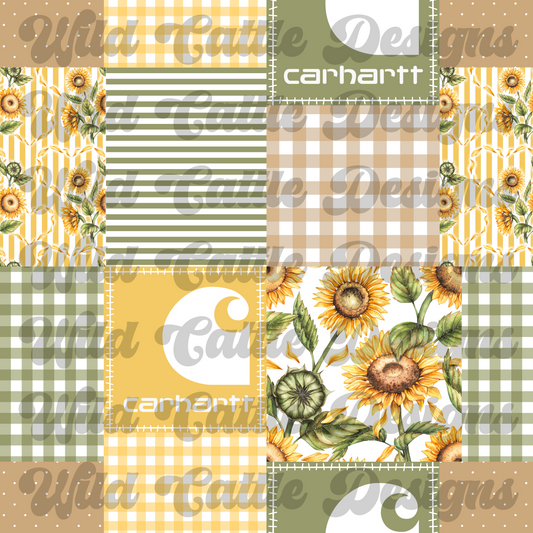 Fall sunflower patchwork