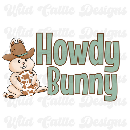 Green Howdy Bunny PNG