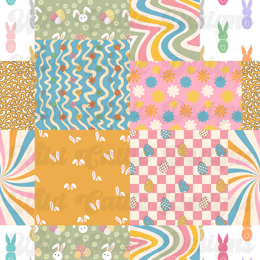 Groovy Easter Patchwork Seamless