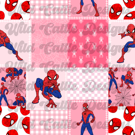 Girly spider hero patchwork