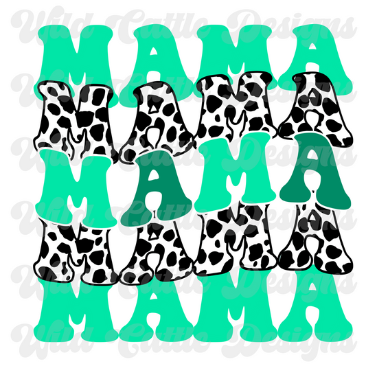 Green Cowprint Mama PNG