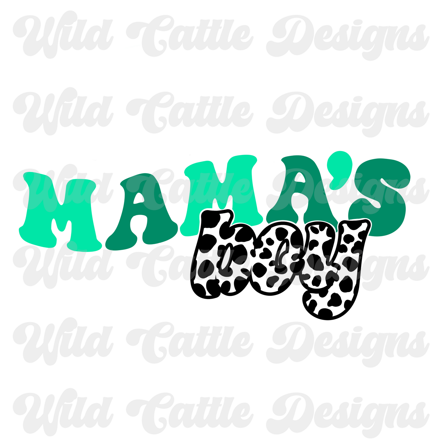 Green Cowprint Mamas Boy PNG