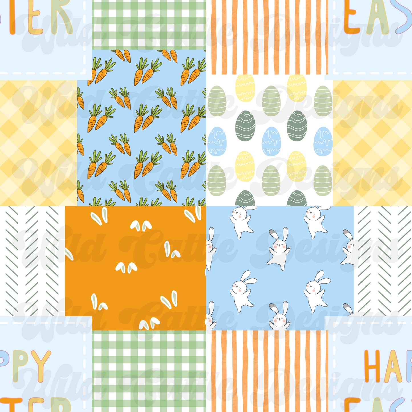 Hoppy Easter Patchwork Seamless