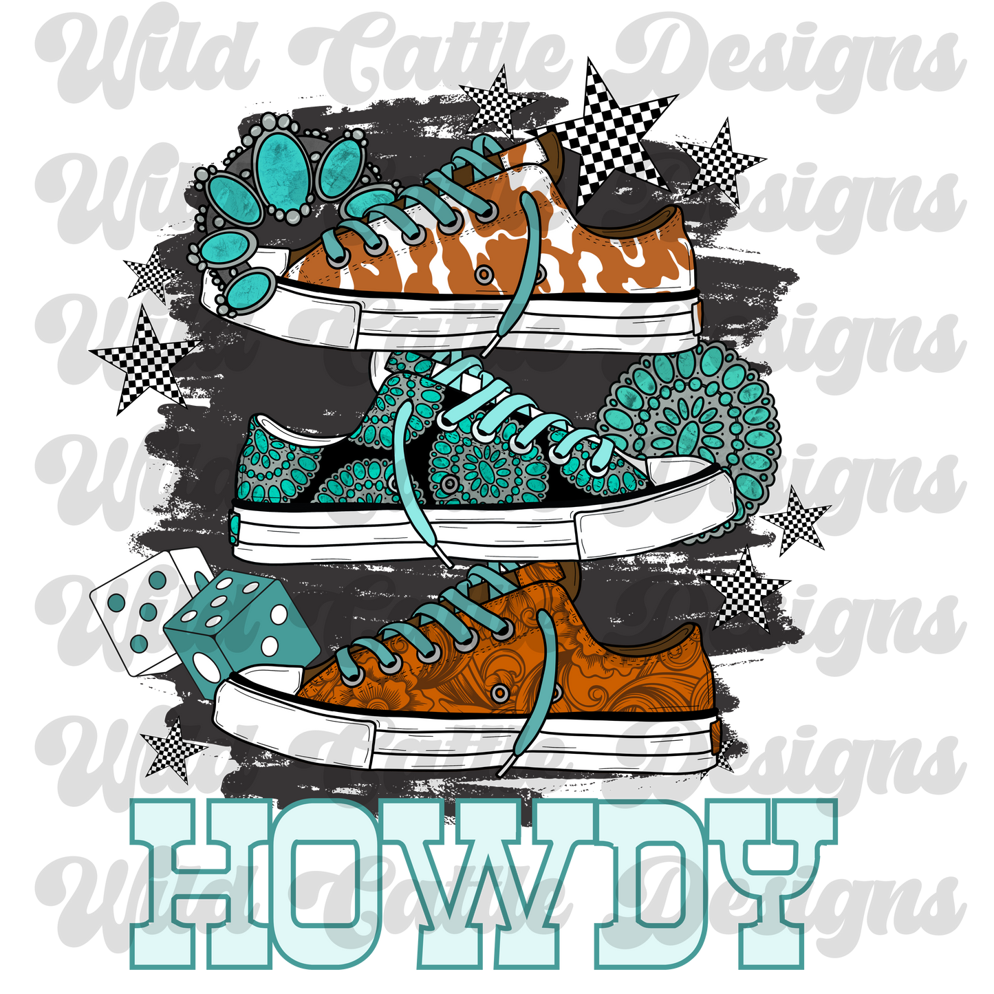 Howdy western kicks canvas png