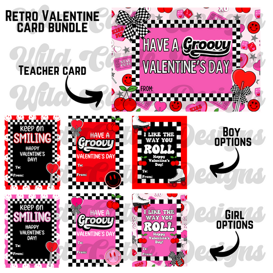 Retro Valentine Day Card Bundle