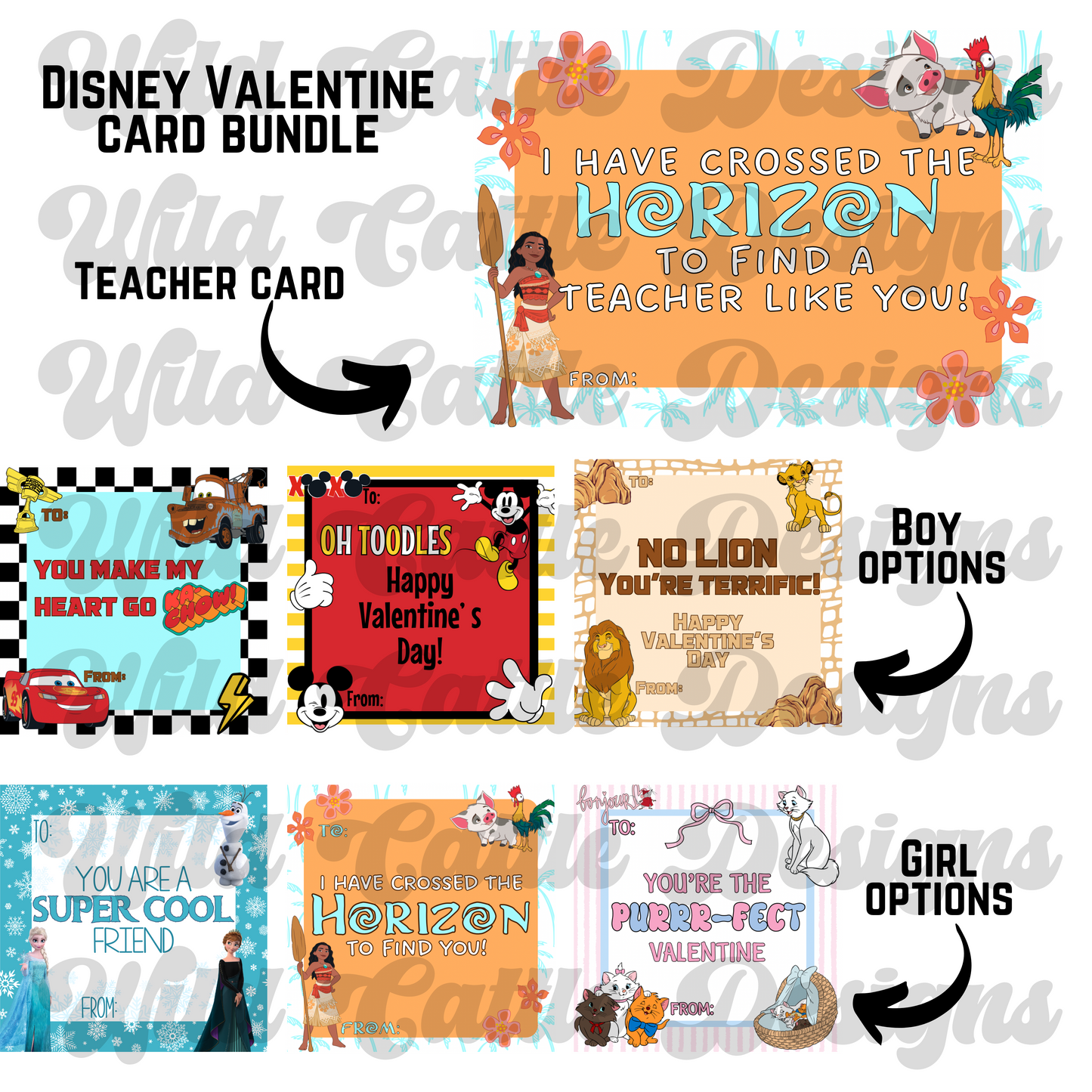 Dis Ney Valentine Card Bundle