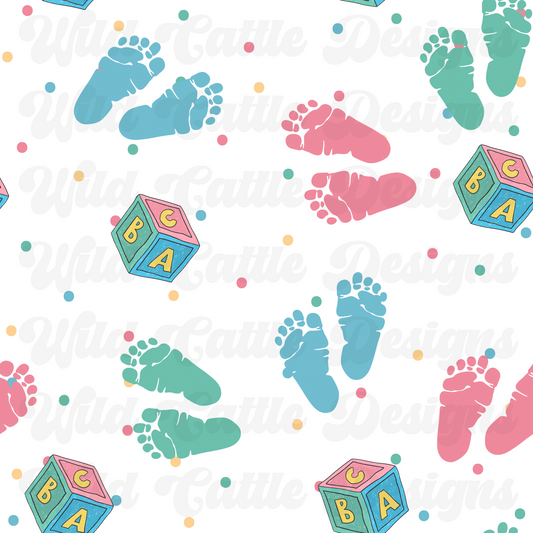 Newborn Footprints Seamless
