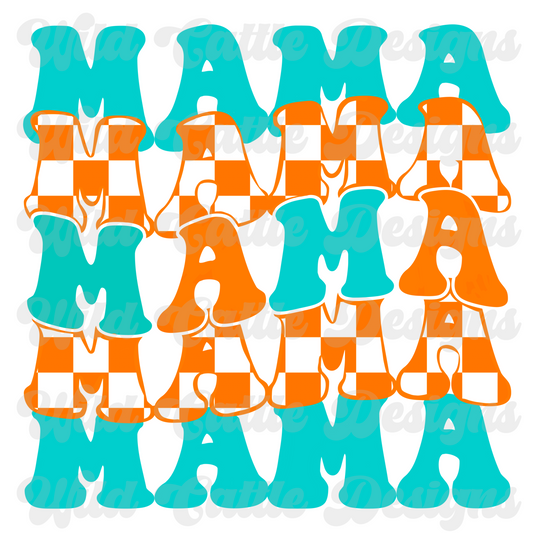 Orange Checker Mama PNG