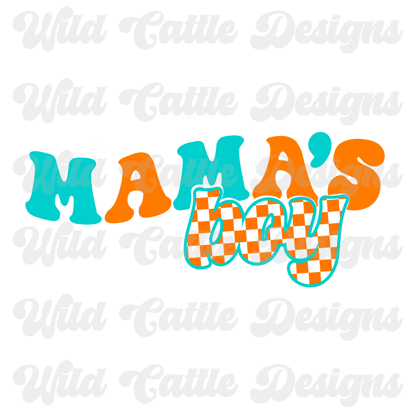 Orange Checker Mamas Boy PNG