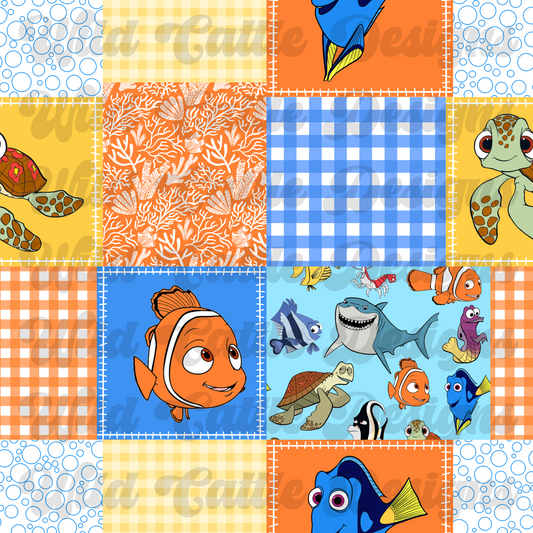 Orange fish patchwork