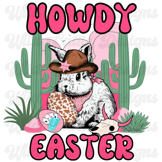 Pink Howdy Easter PNG