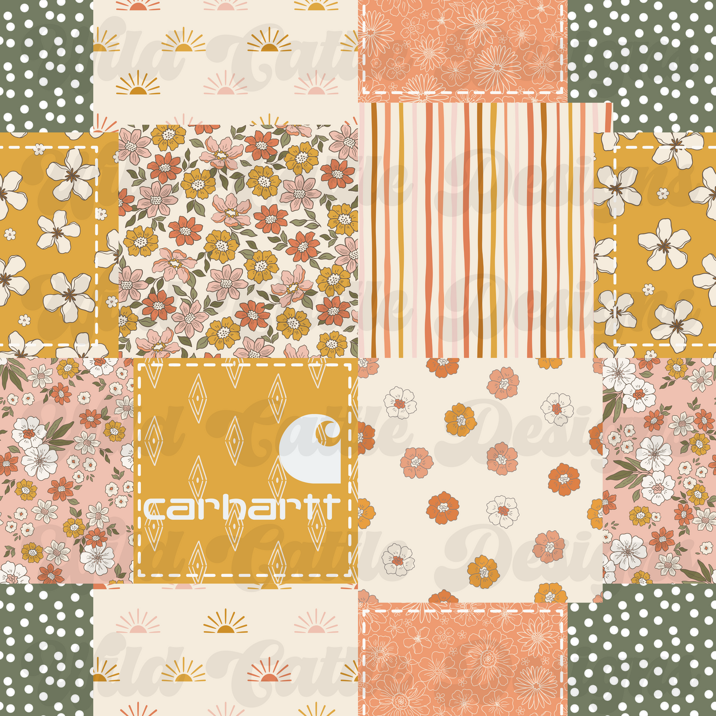 Peachy Boho Chic Patchwork