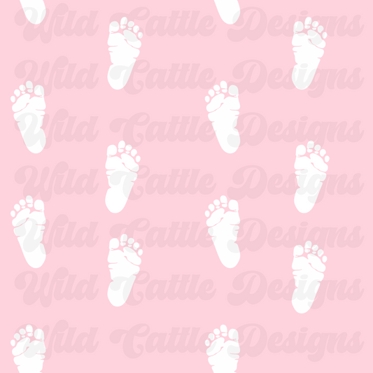 Pink Baby Footprints Seamless