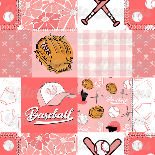 Pink Baseball Patchwork