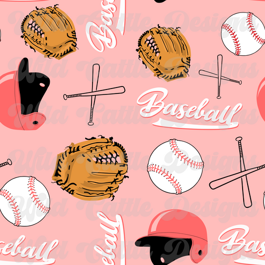 Pink Baseball Seamless