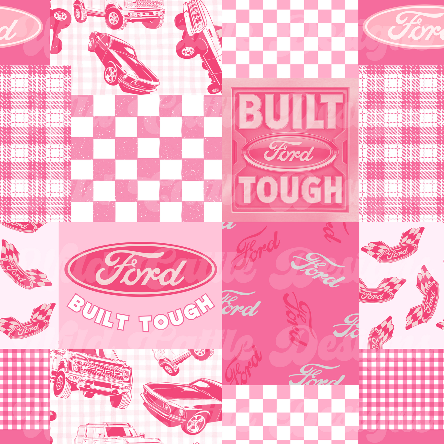Pink F Truck Patchwork