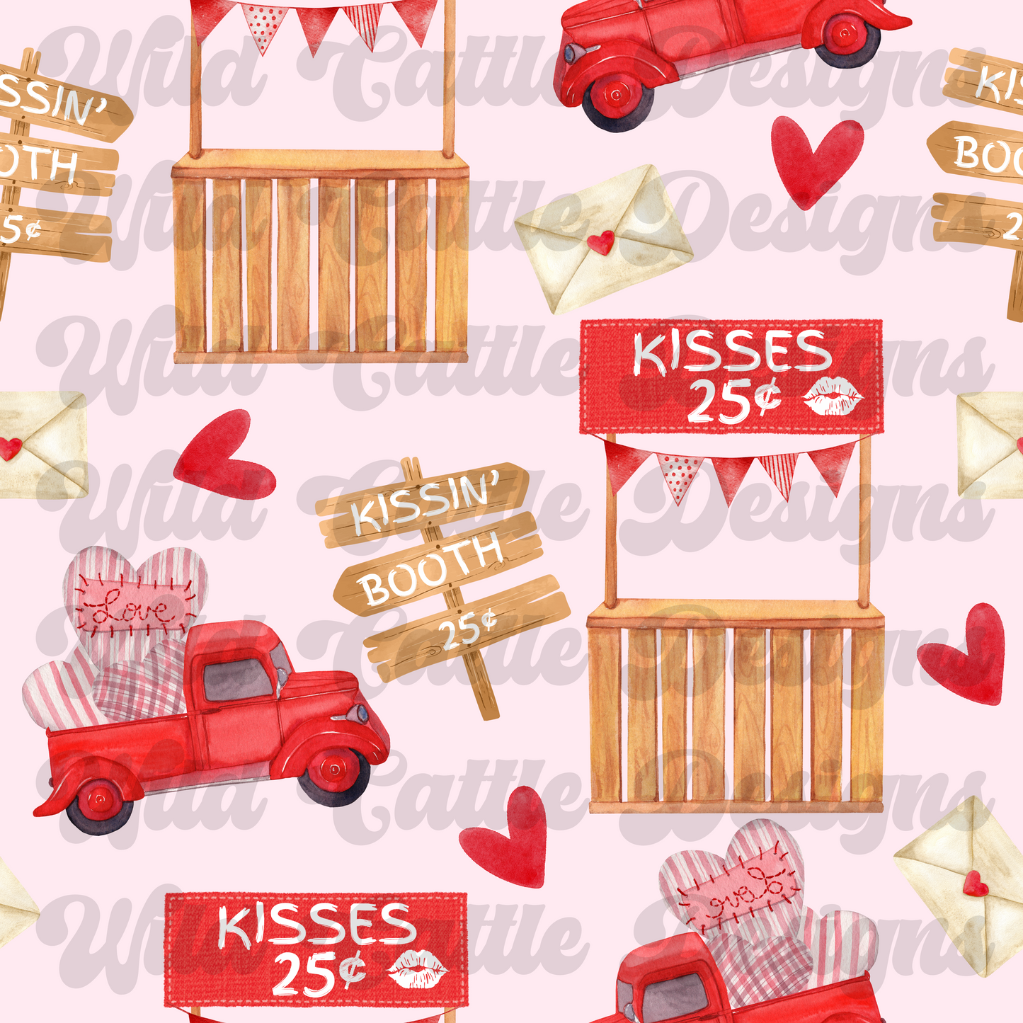 Pink kissing booth seamless