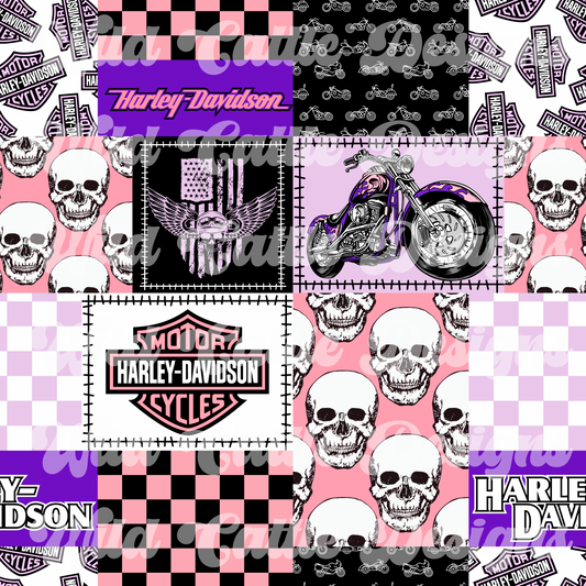 Pink Motorcycle Patchwork