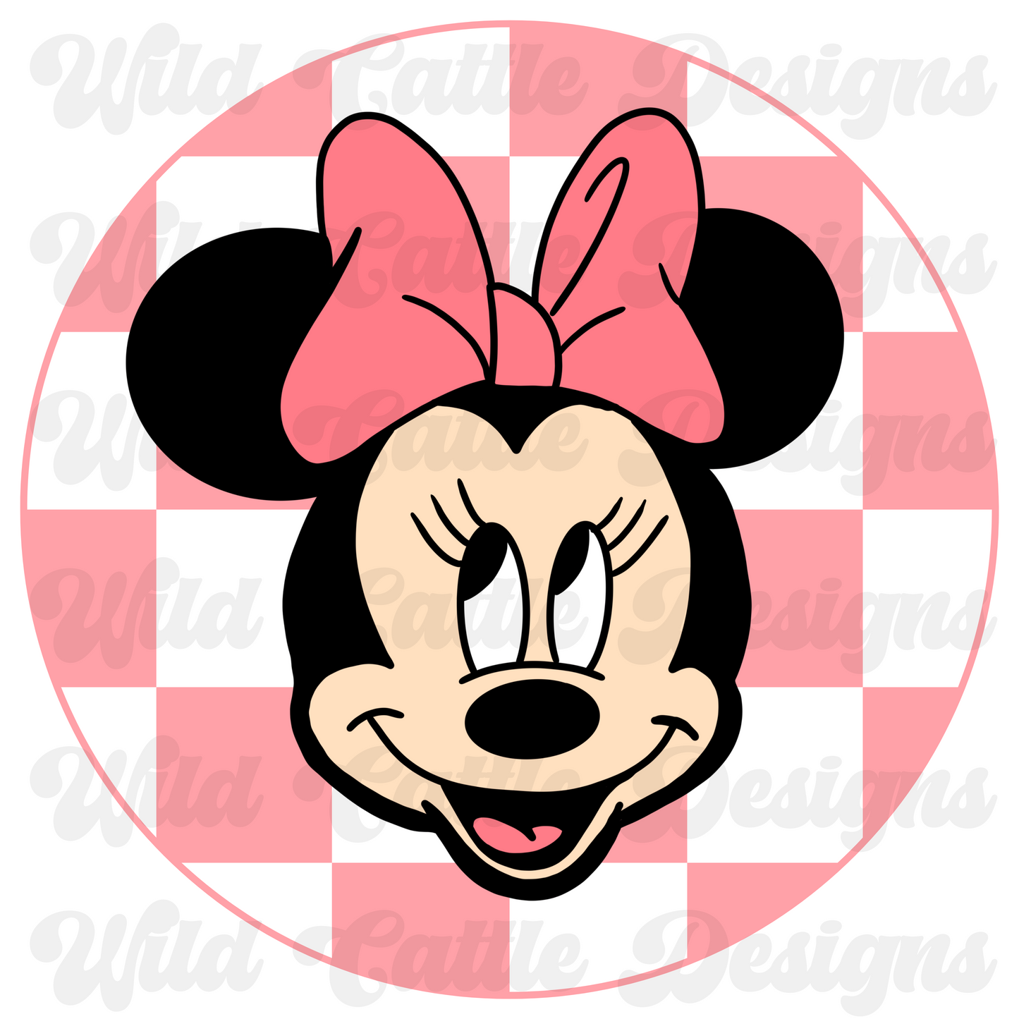 Pink mouse checkered png