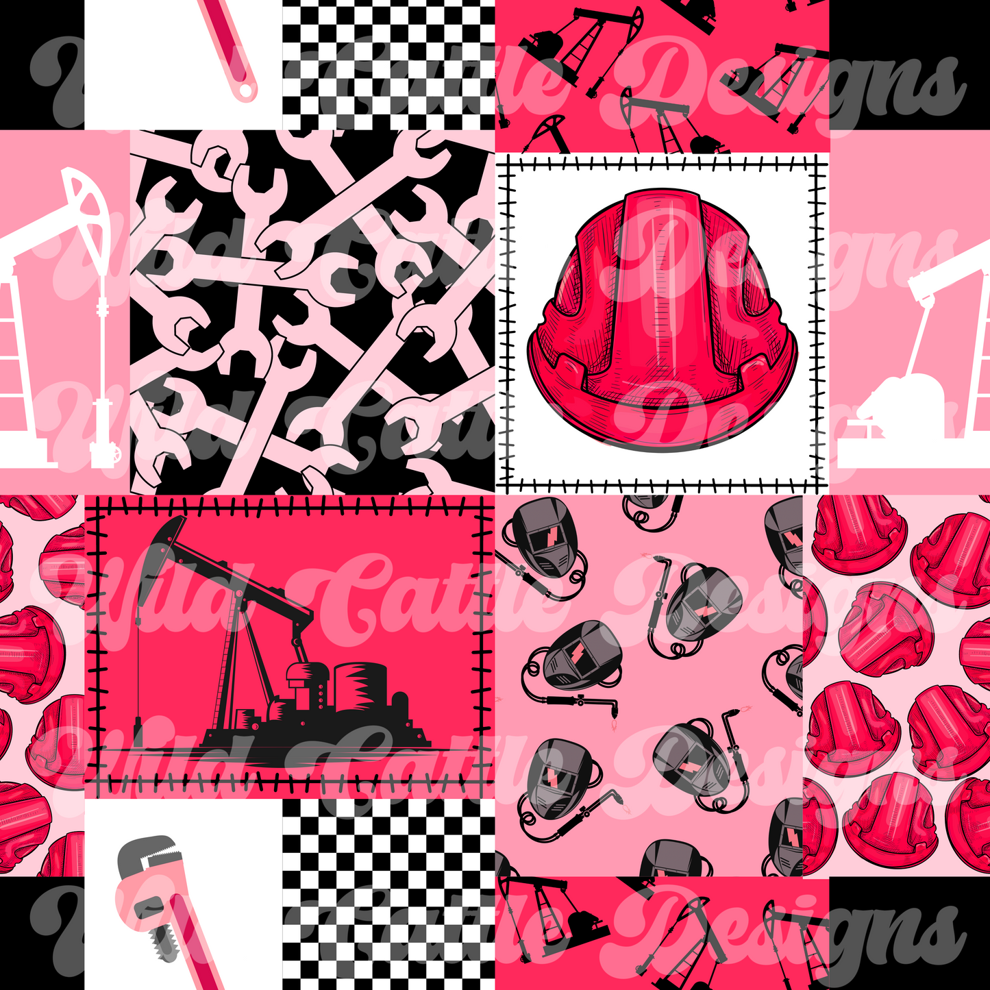 Pink Oilfield Patchwork