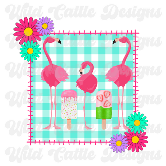 Popsicles and Flamingos PNG