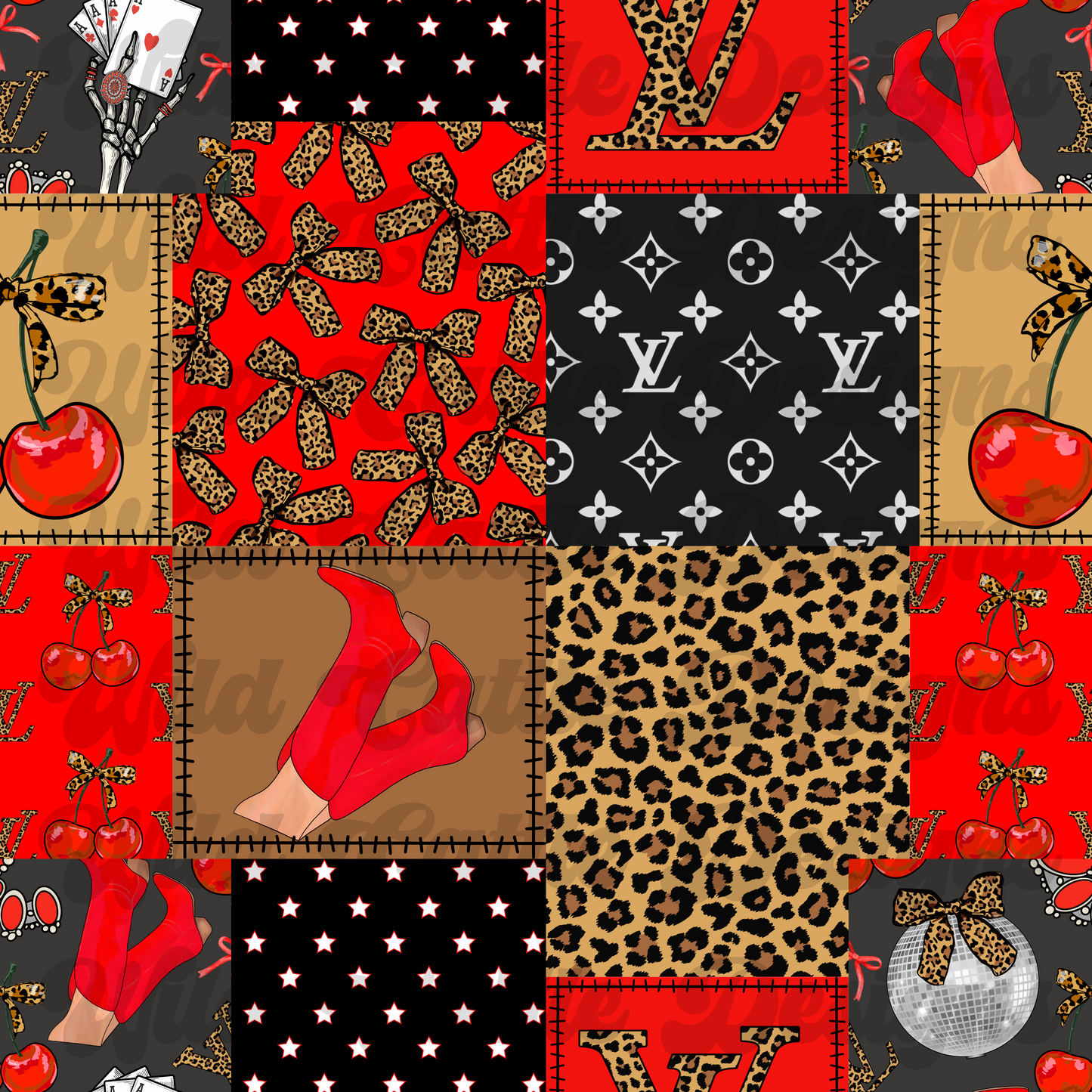 red cherry cowgirl patchwork