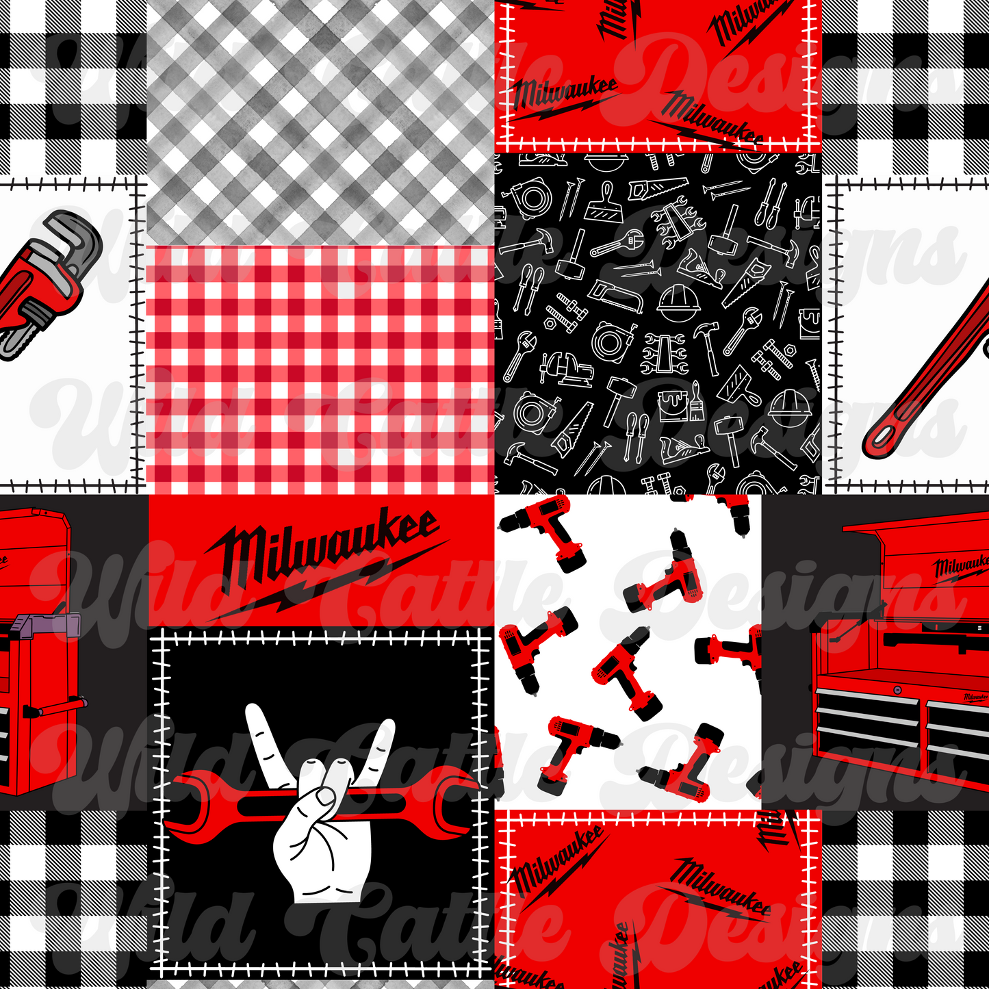 Red Tools Patchwork