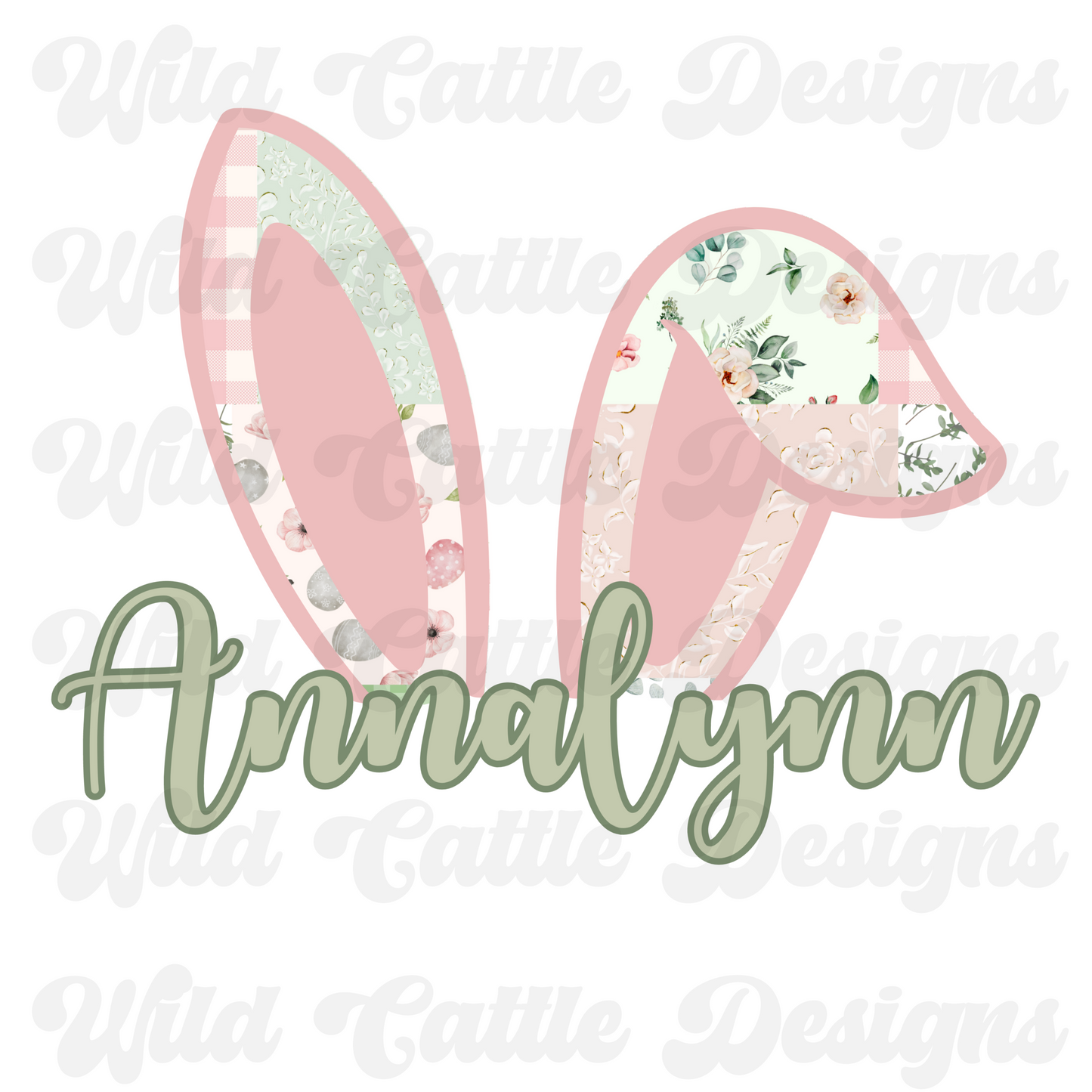 Shabby Chic Easter CUSTOM NAME PNG