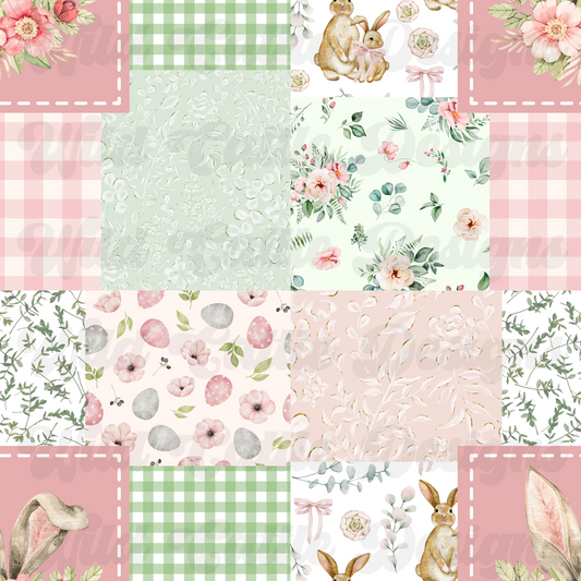 Shabby Chic Easter Patchwork Seamless