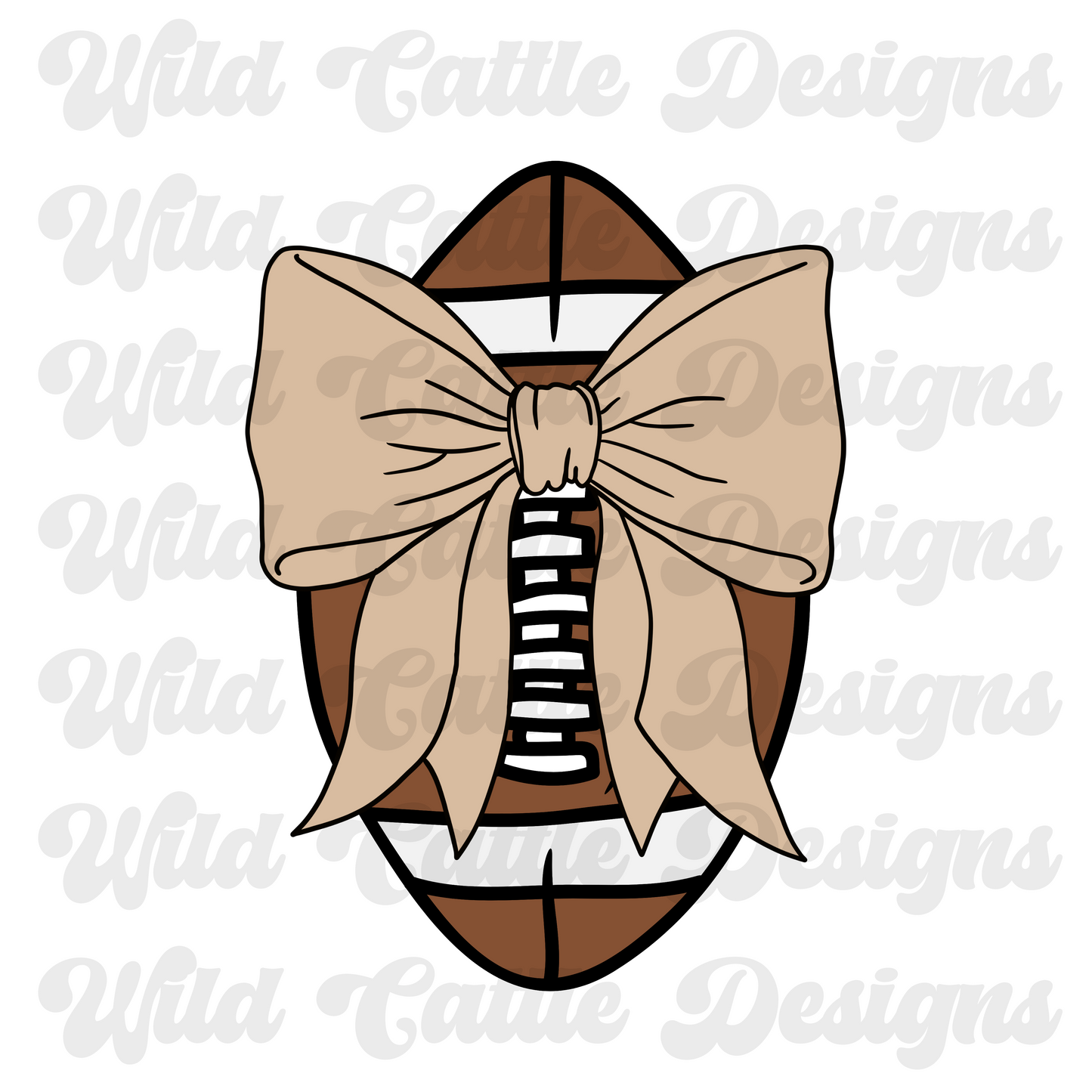 Sad beige bow football png