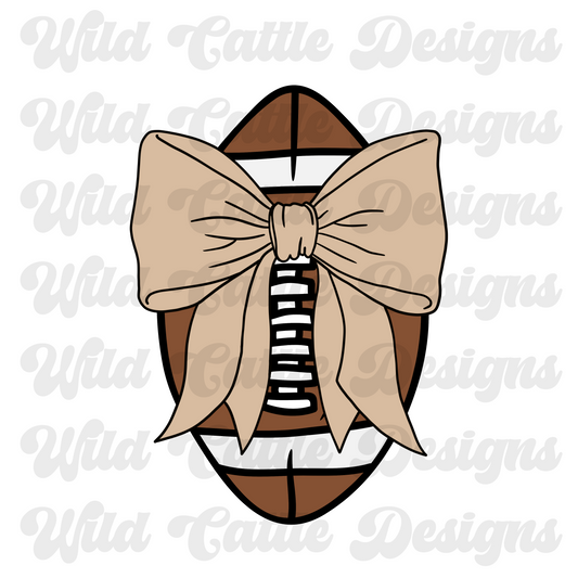 Sad beige bow football png